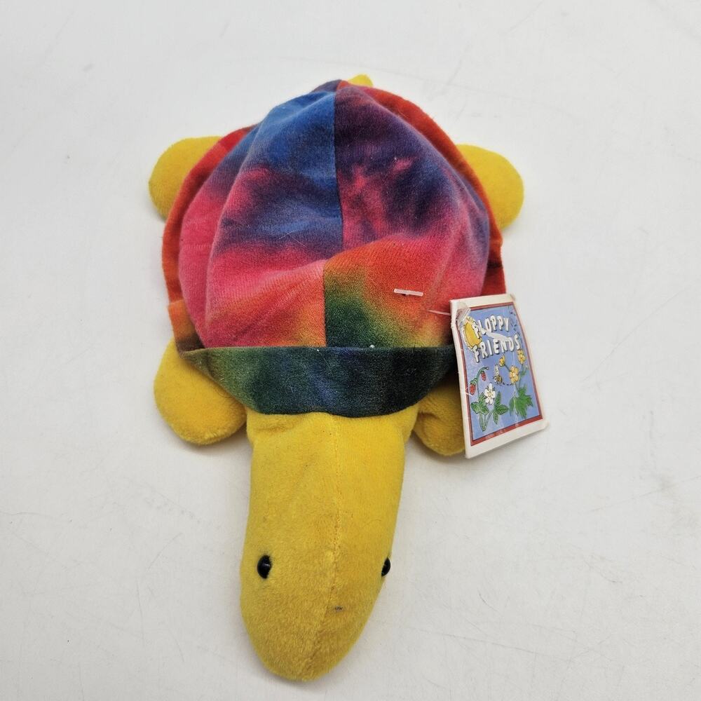 Floppy Friends Swifty Turtle Plush Tie Dye Rainbow Shell Stuffed Animal Toy